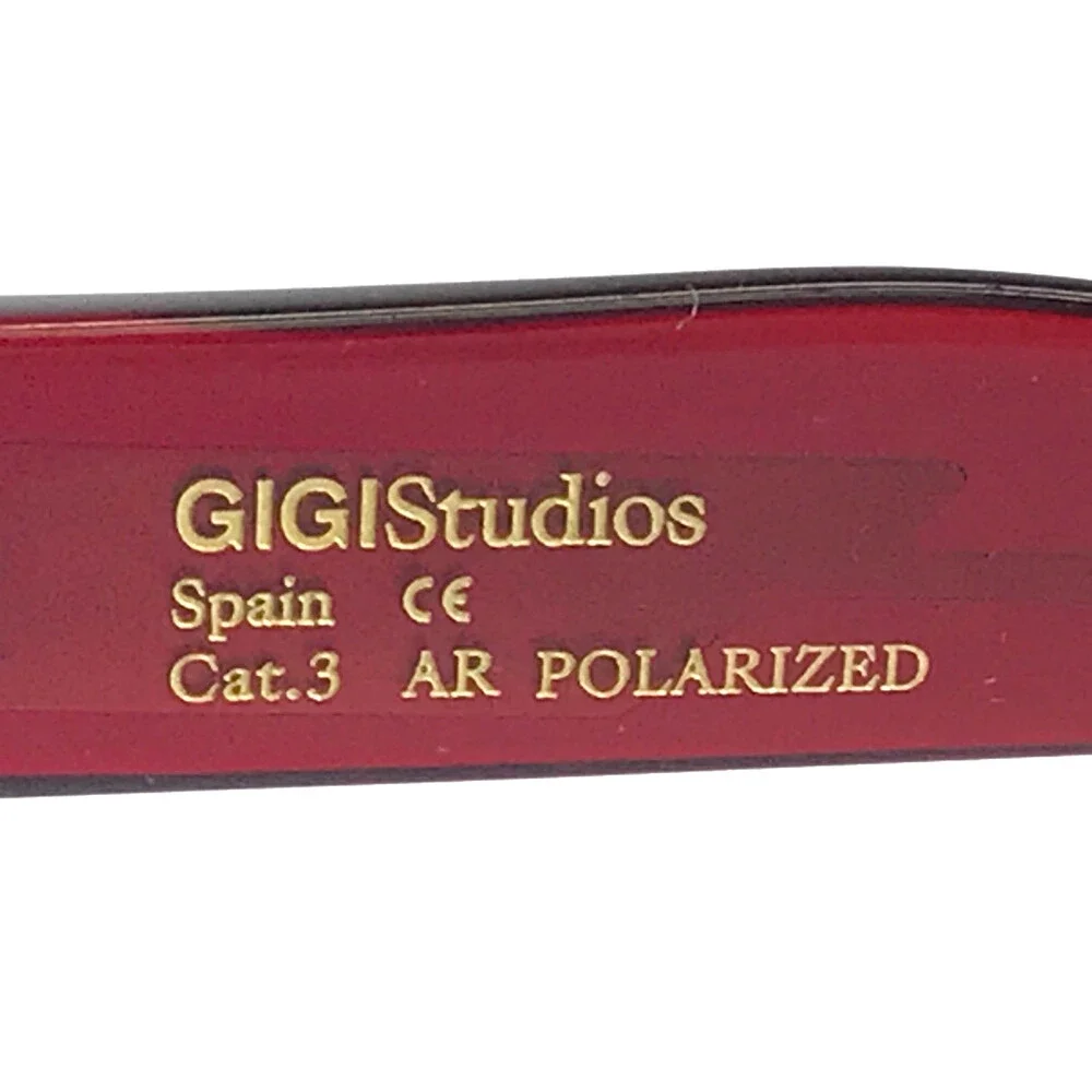 Gigi Studios Sunglasses MADDIE 67063/6 Red Round Frames w/ Blue Gradient Lenses